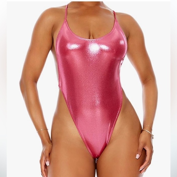 NWT Forplay Standard Mazatlan Metallic One-Piece thong Swimsuit - - Picture 1 of 3
